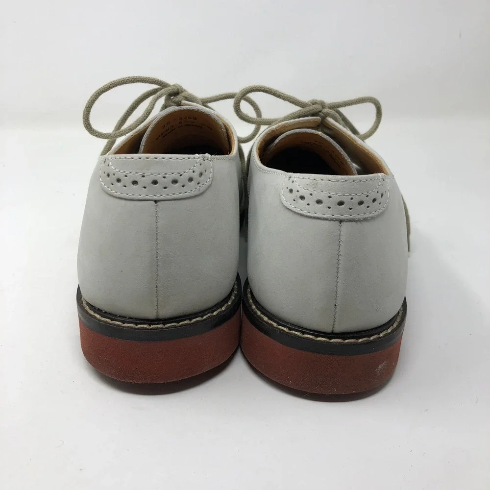 Johnston & Murphy Sheepskin Suede Oxford Loafers Laced Mens 8.5 M Gray Preppy